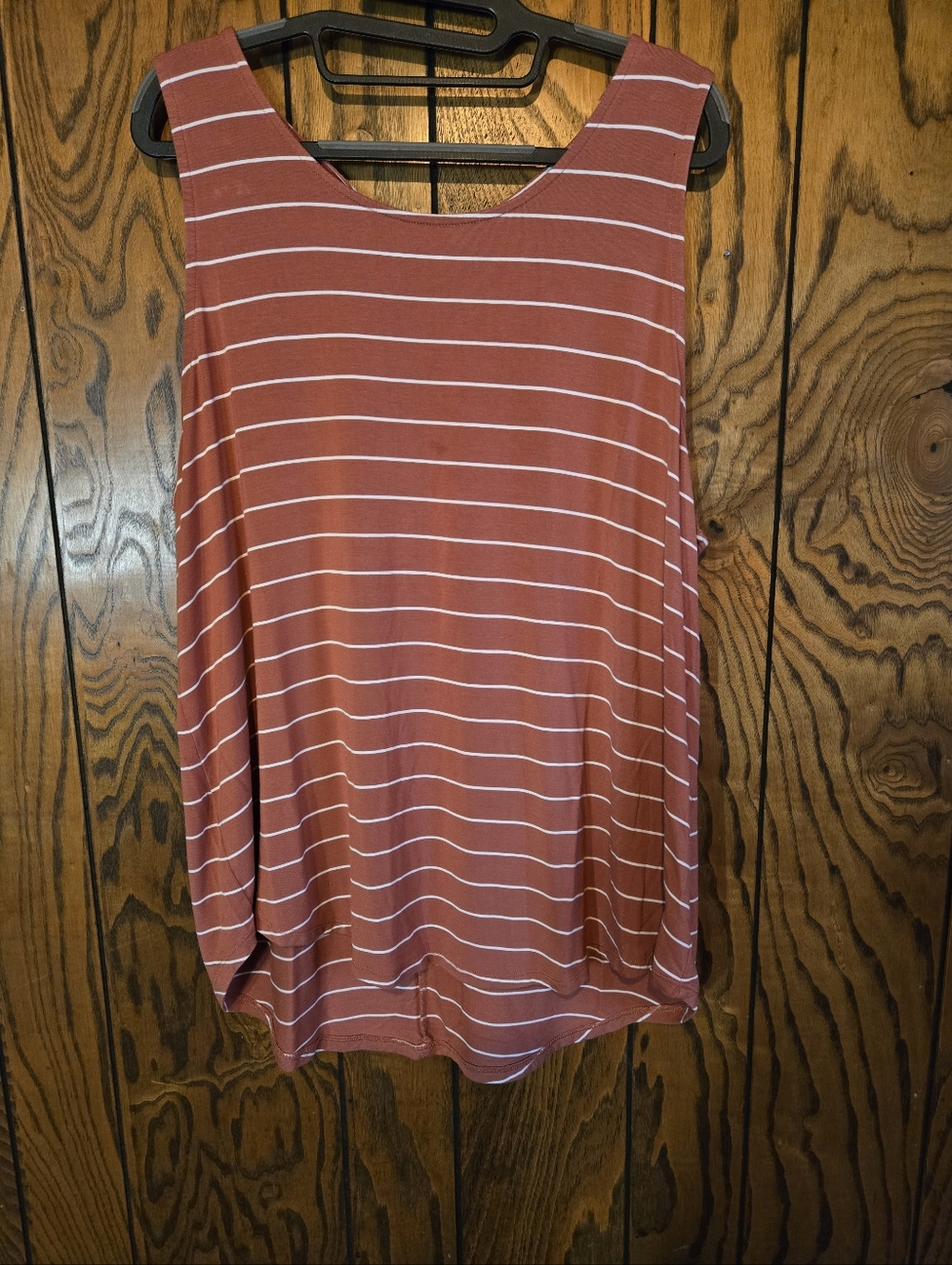 Women's Rust Striped Sleeveless Tank Top